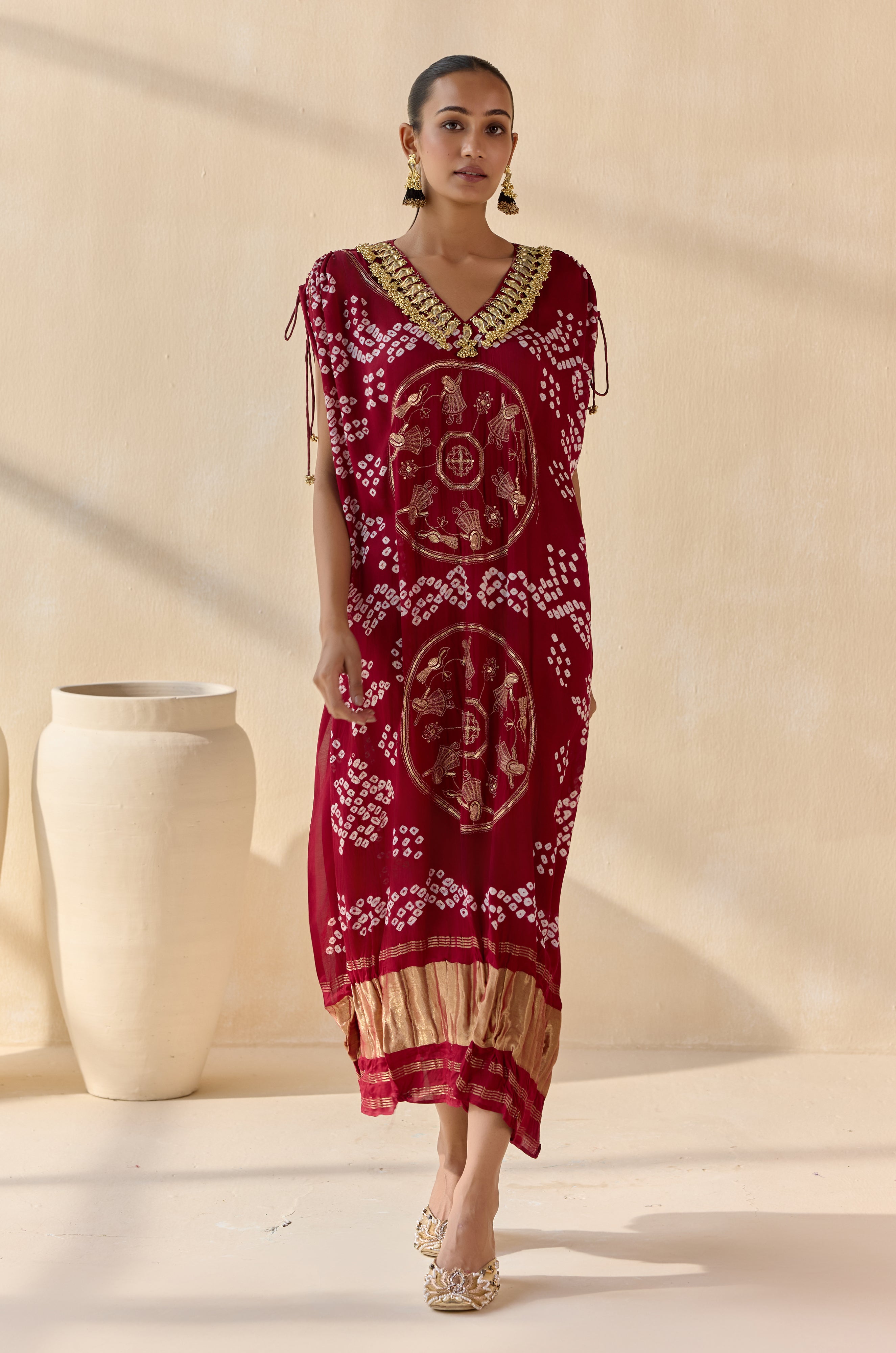 Neelanshi Maroon (Kaftan)
