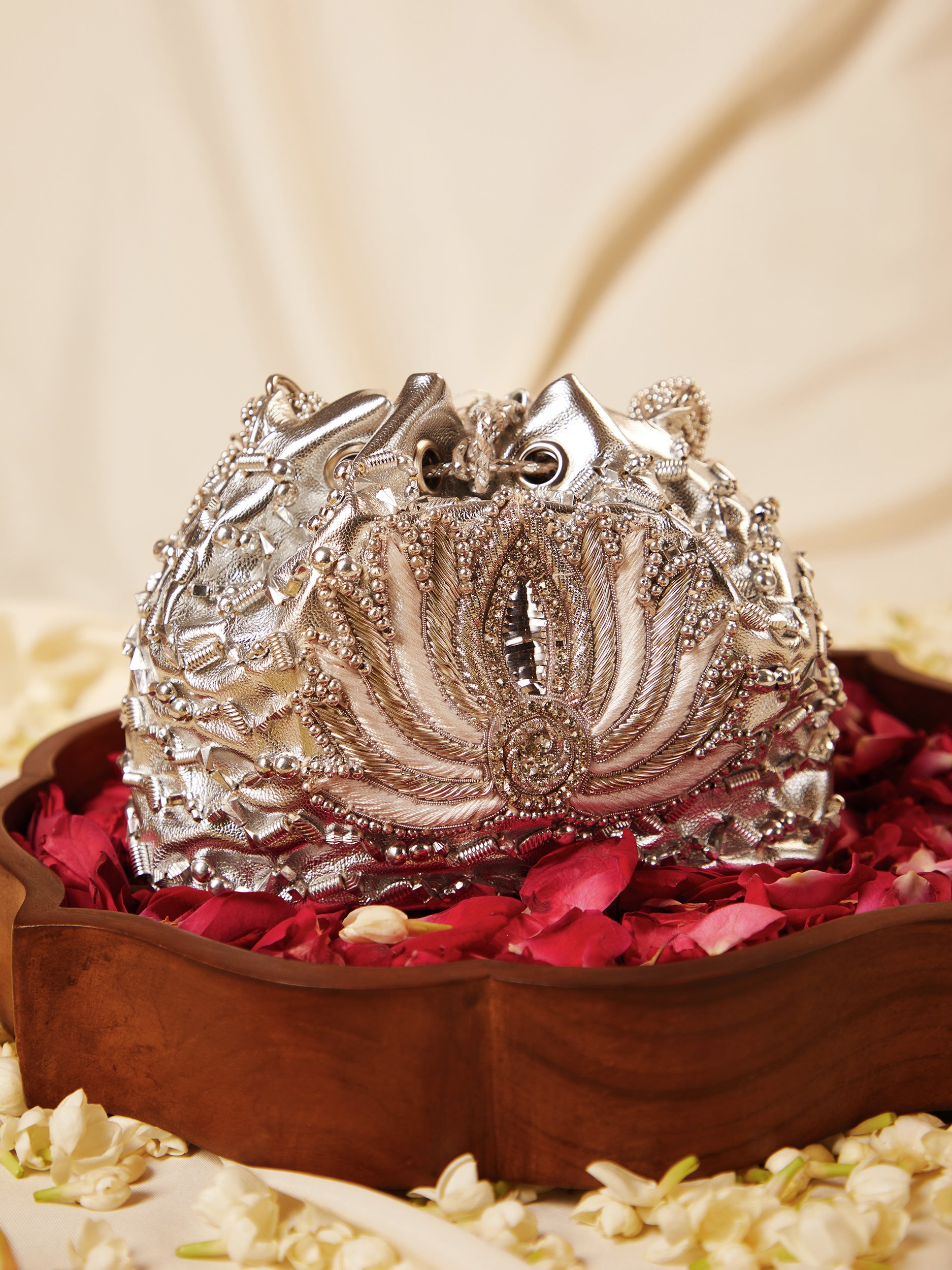 Silver Lotus (Potli)