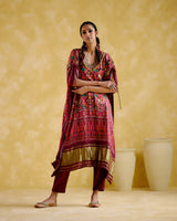 Tychon- Maroon digital printed kaftan - 5elements