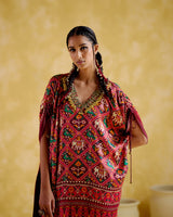 Tychon- Maroon digital printed kaftan - 5elements