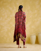 Tychon- Maroon digital printed kaftan - 5elements