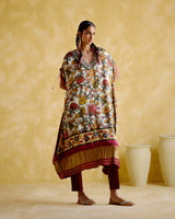 Selene-Maroon digital print kaftan - 5elements