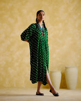 Devadarsana- green handcrafted kaftan - 5elements