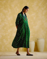Devadarsana- green handcrafted kaftan - 5elements
