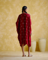 Annapoorna- maroon bandhini Kaftan - 5elements