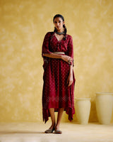 Annika - maroon bandhini - 5elements