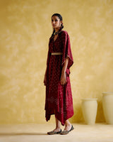 Annika - maroon bandhini - 5elements