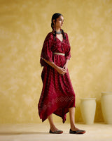 Annika - maroon bandhini - 5elements