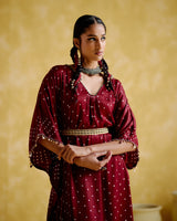 Annika - maroon bandhini - 5elements