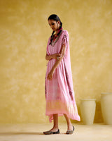 Anuradha -Kalamkari Pink Kaftan - 5elements