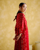 Devadarsana- Red handcrafted kaftan - 5elements