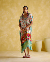 Linus- turquoise printed kaftan - 5elements