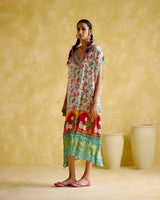 Linus- turquoise printed kaftan - 5elements