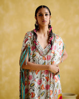 Linus- turquoise printed kaftan - 5elements