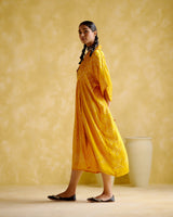 Devadarsana- Mustard handcrafted kaftan - 5elements
