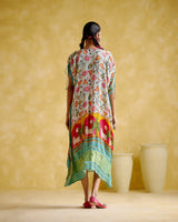 Linus- turquoise printed kaftan - 5elements