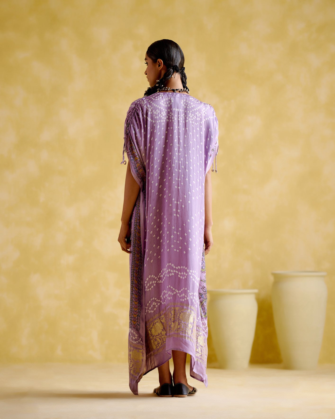 Anuradha -Kalamkari Purple Kaftan - 5elements