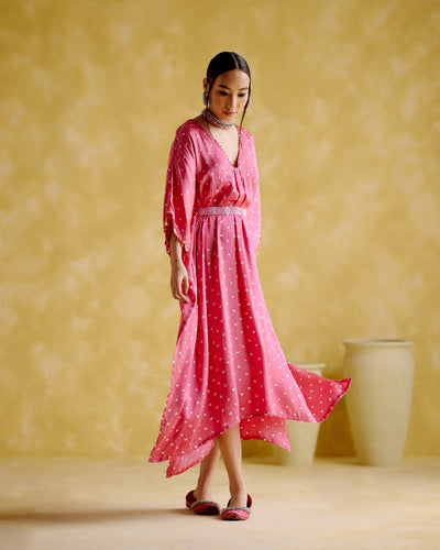 Annika - pink bandhini - 5elements