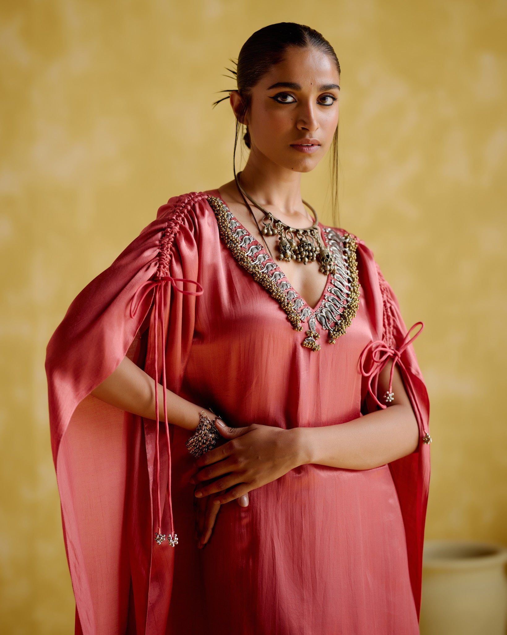 Amor- pink kaftan dress - 5elements