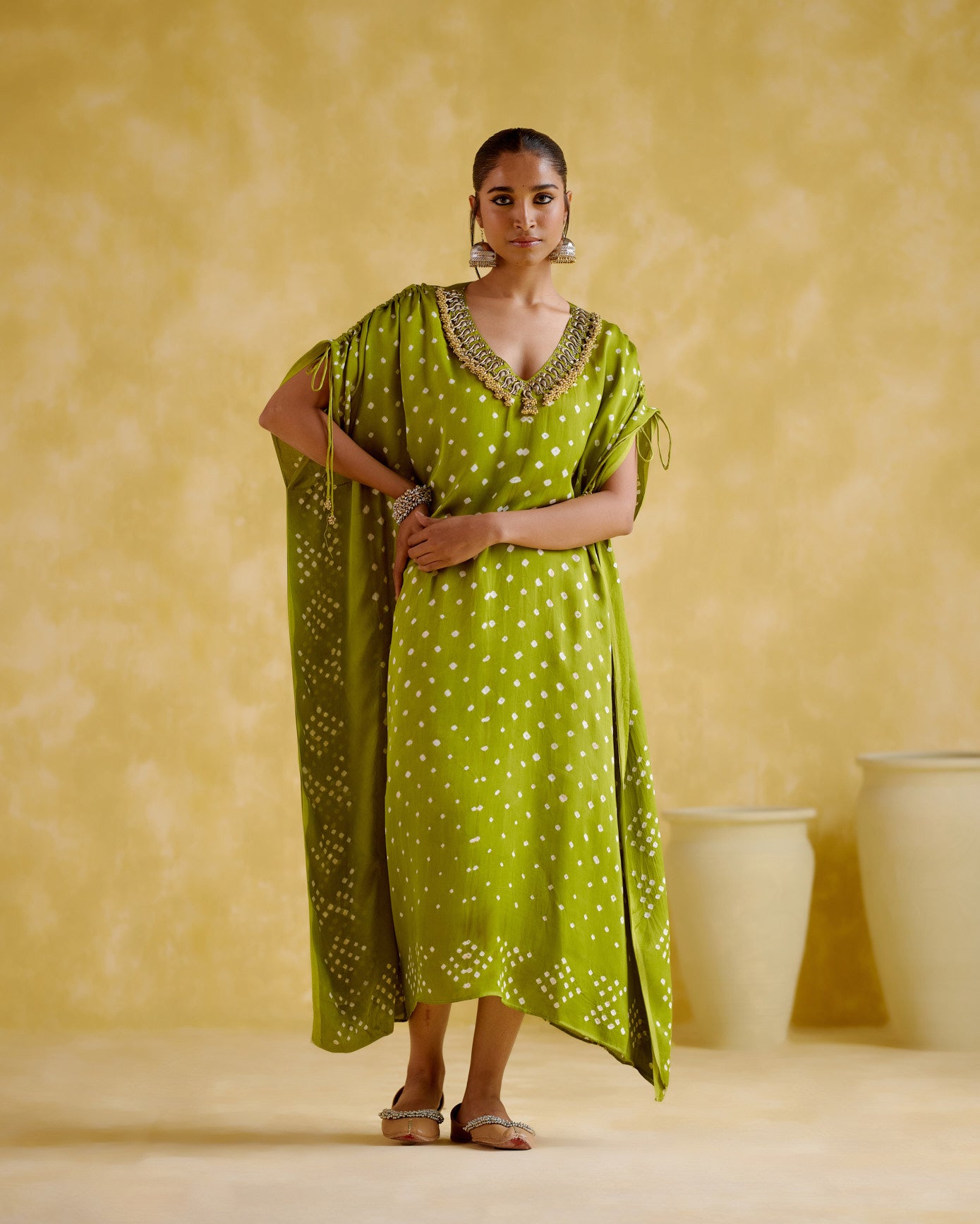 Dakshayani -green kaftan - 5elements