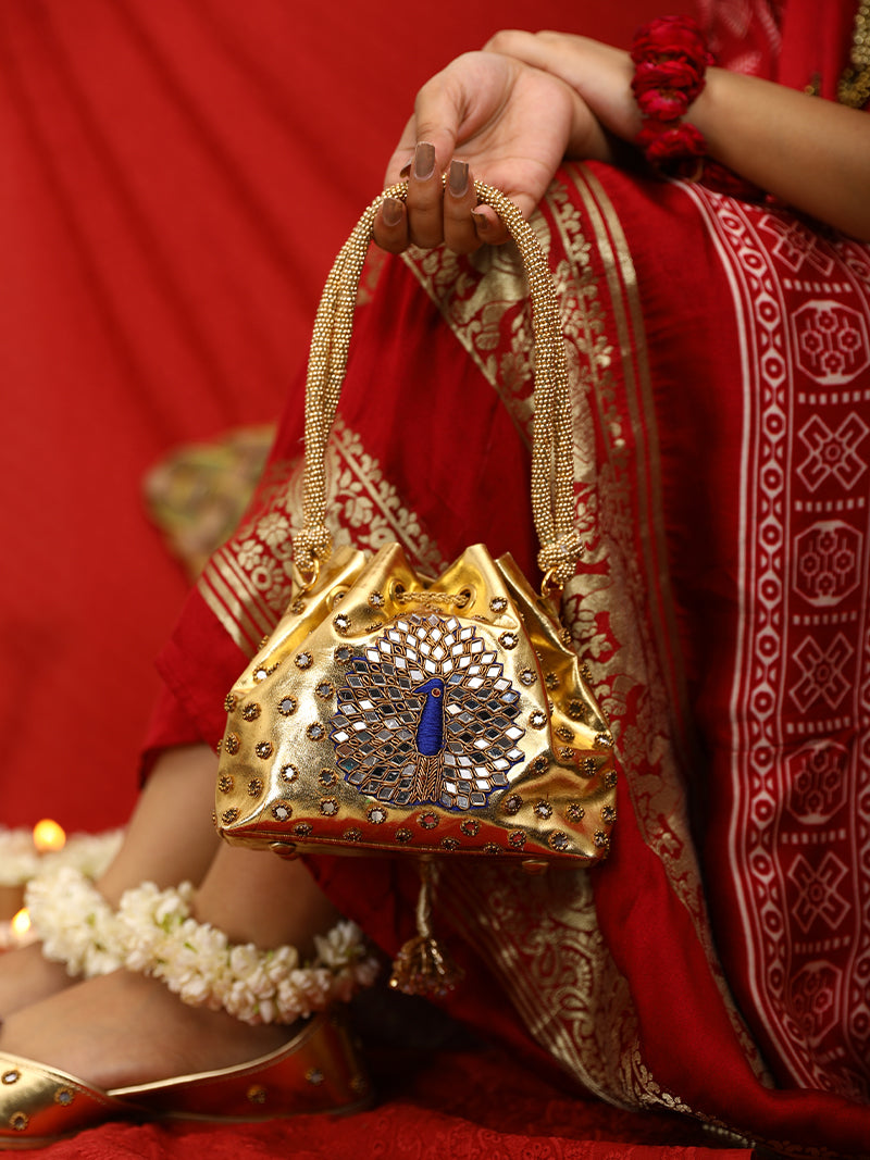 Gold Peacock (Potli)
