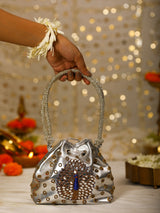 Silver Peacock (Potli)