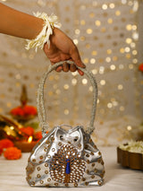 Silver Peacock (Potli)