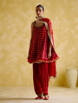 Neo Red Kurti Kurta Set