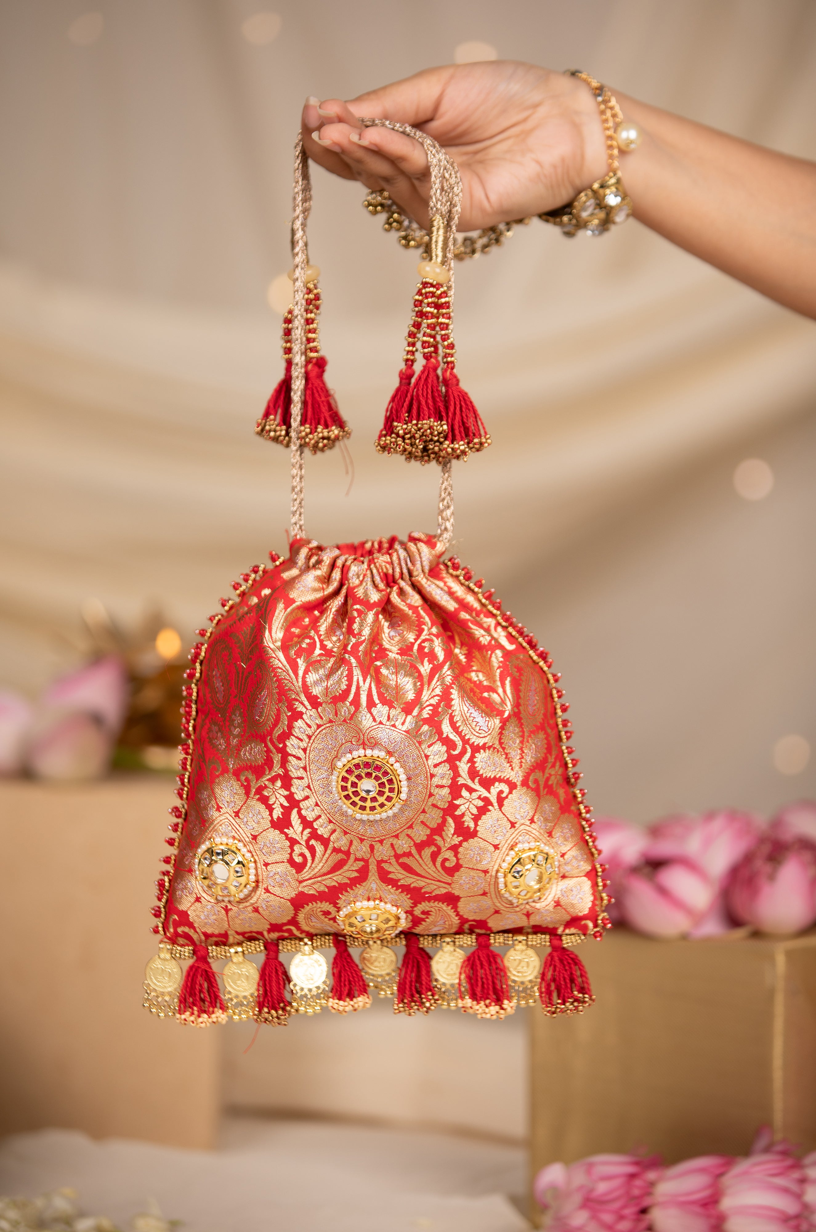 Sharvitha Red (Potli)