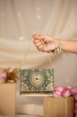 Vanika  Green Handbag