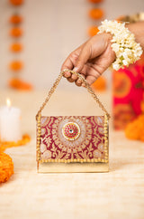 Vanika  Maroon Handbag