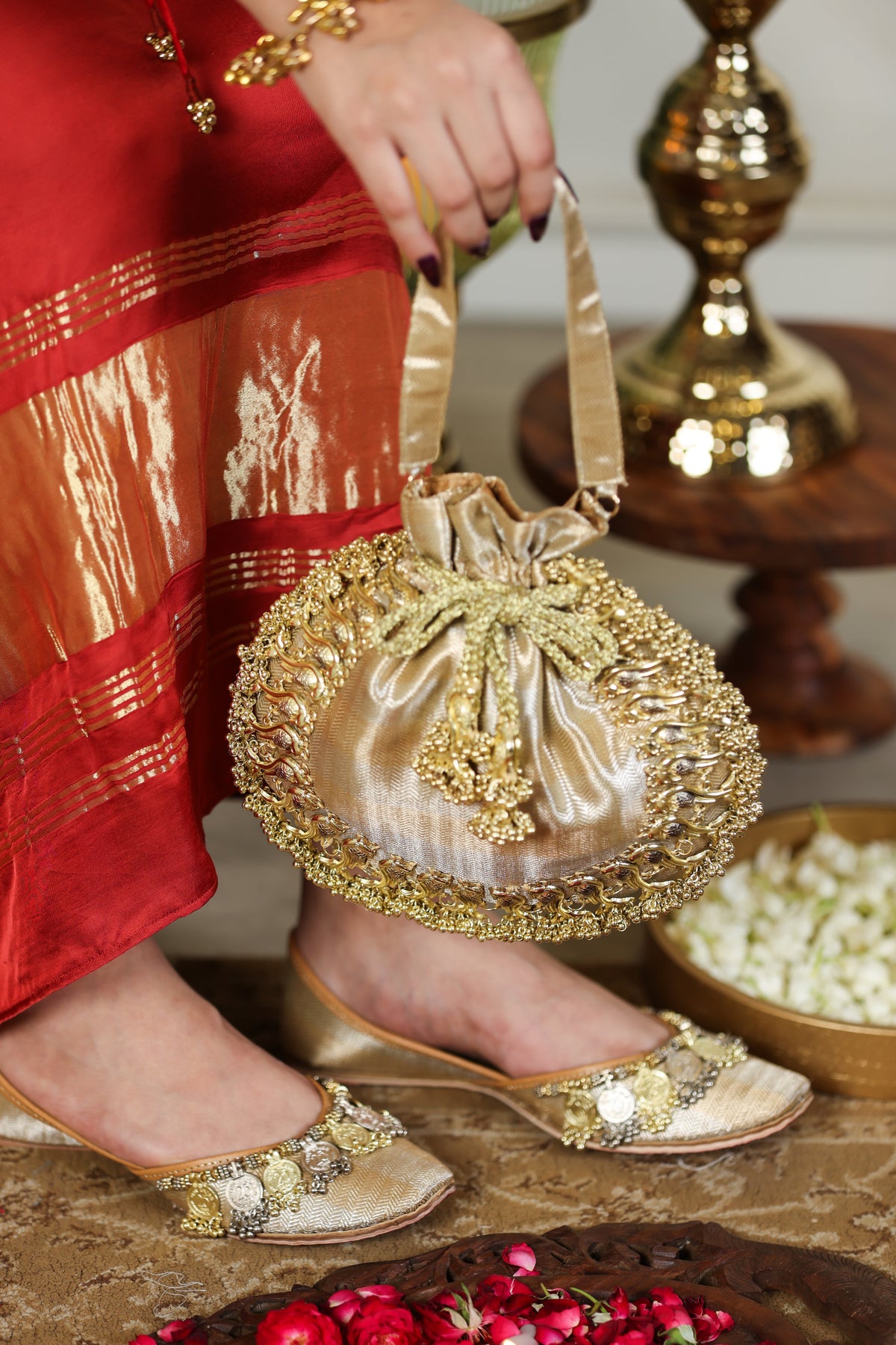 Adrisha Gold (Potli) & Anuki Gold (Flats)