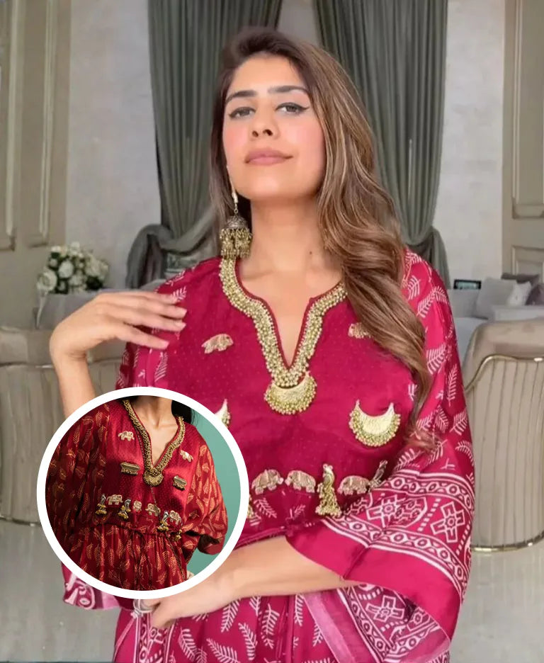 Tejaswani Maroon (Kaftan)
