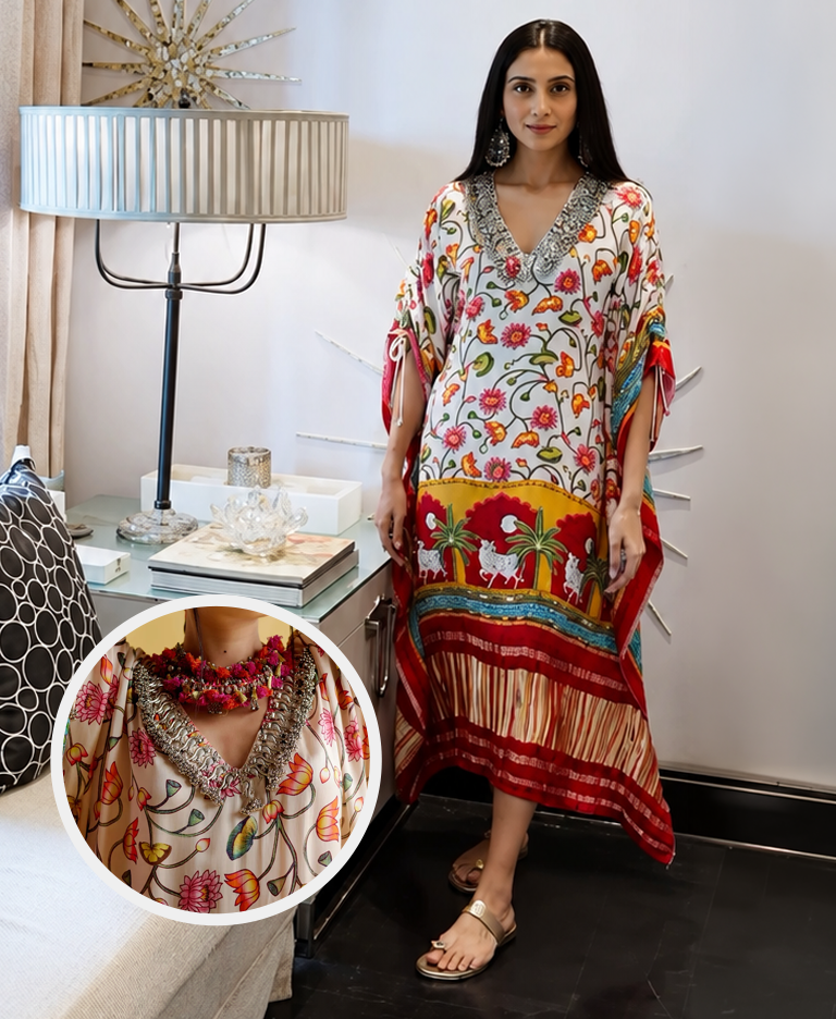 Pernia Qureshi in Linus Fuchsia Printed (Kaftan)