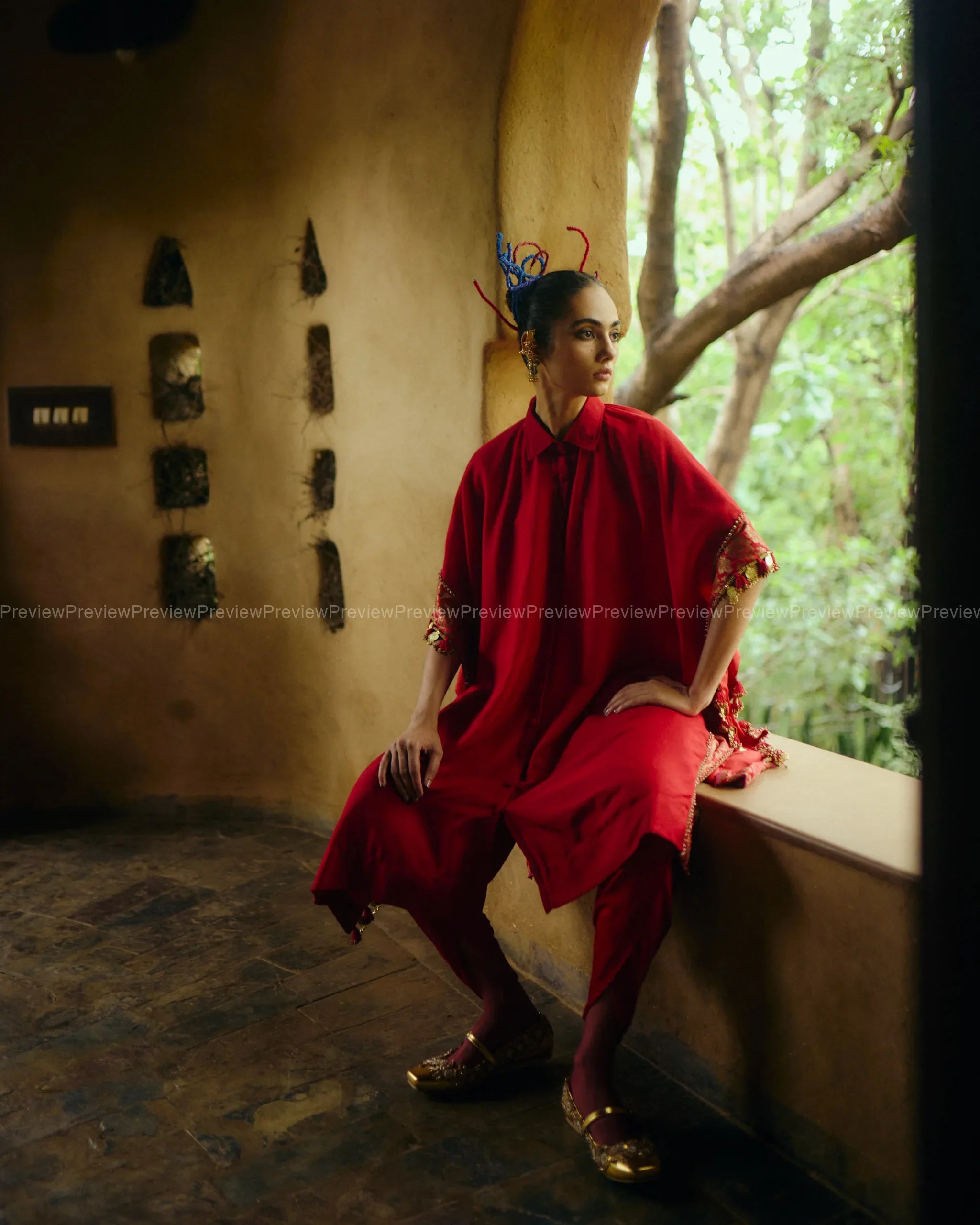 Jagruti red (Co Ords)