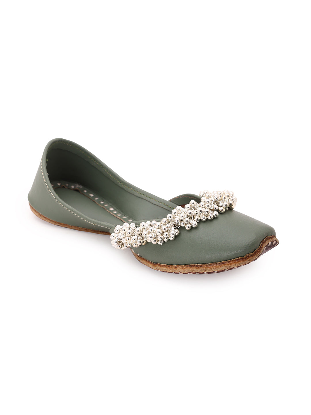 Ghungroo Blast Kids Jutti - Olive Green 5elements