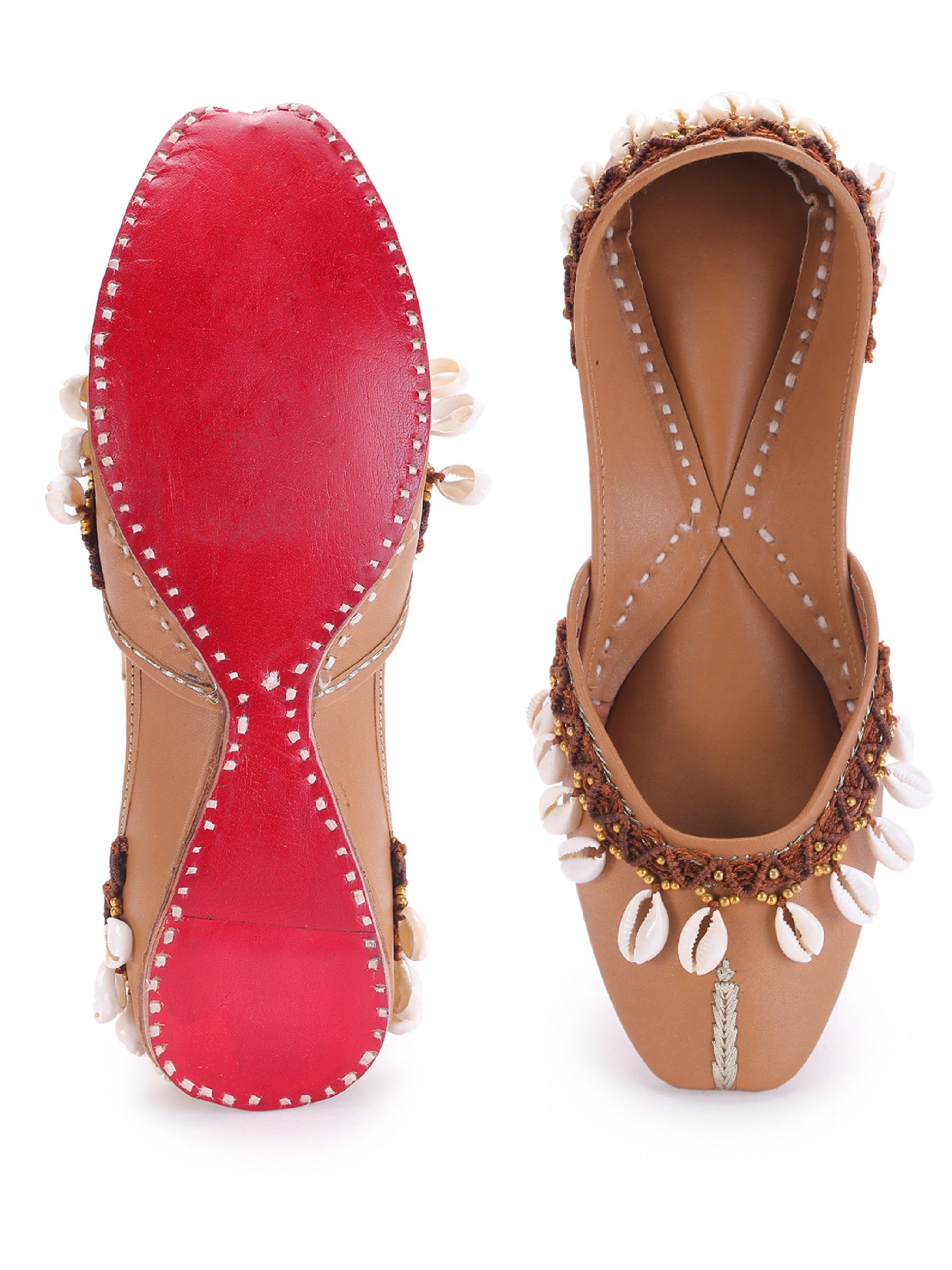Brown Upper Sea Shell Tassel (jutti) 5elements