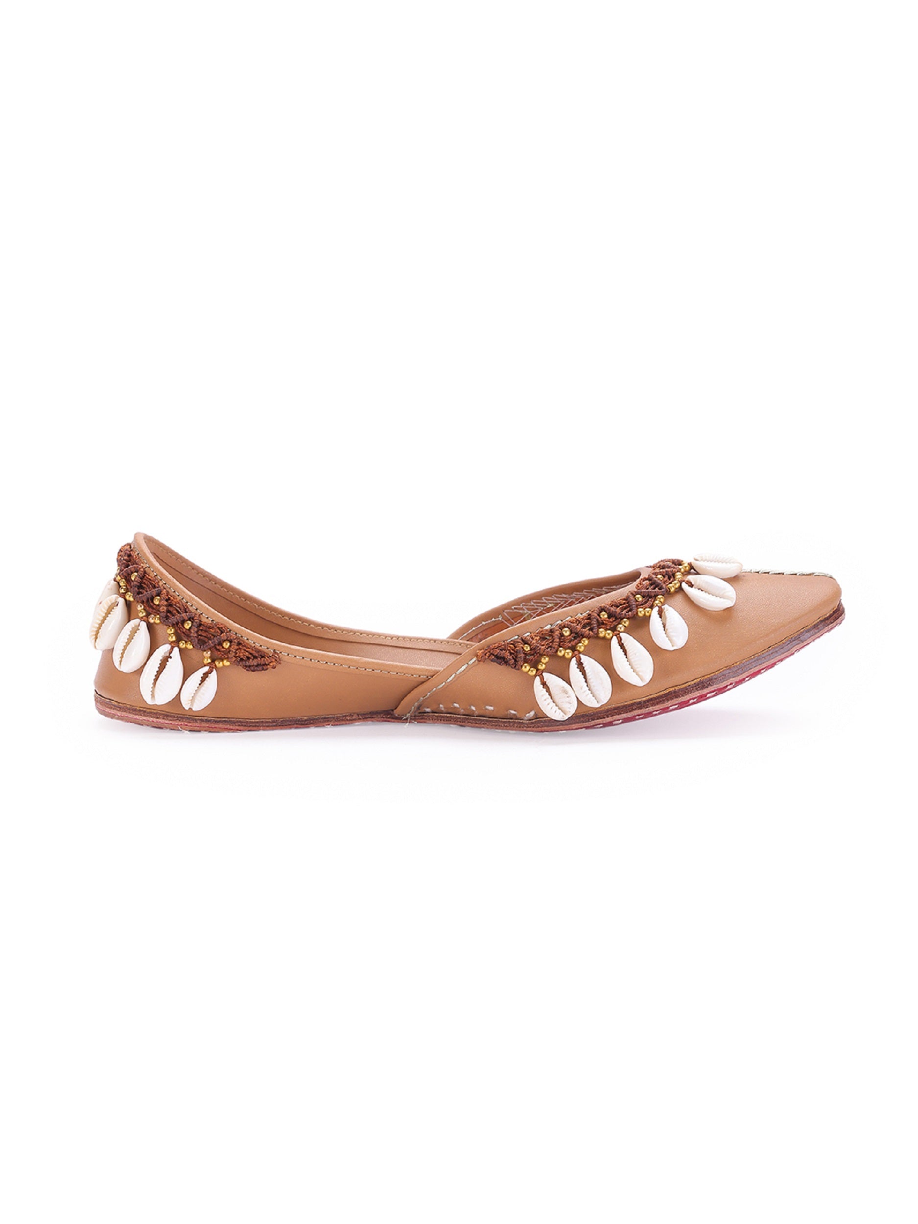 Brown Upper Sea Shell Tassel (jutti) 5elements