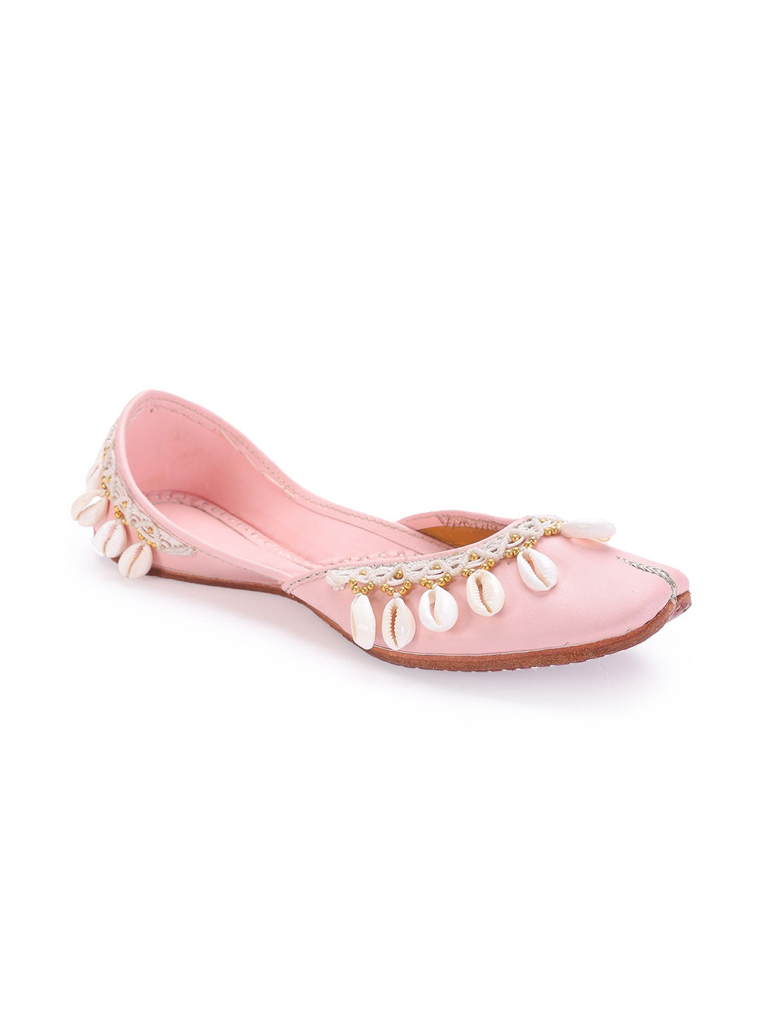 Pink Upper Sea Shell Tassel Embellished  (jutti) 5elements