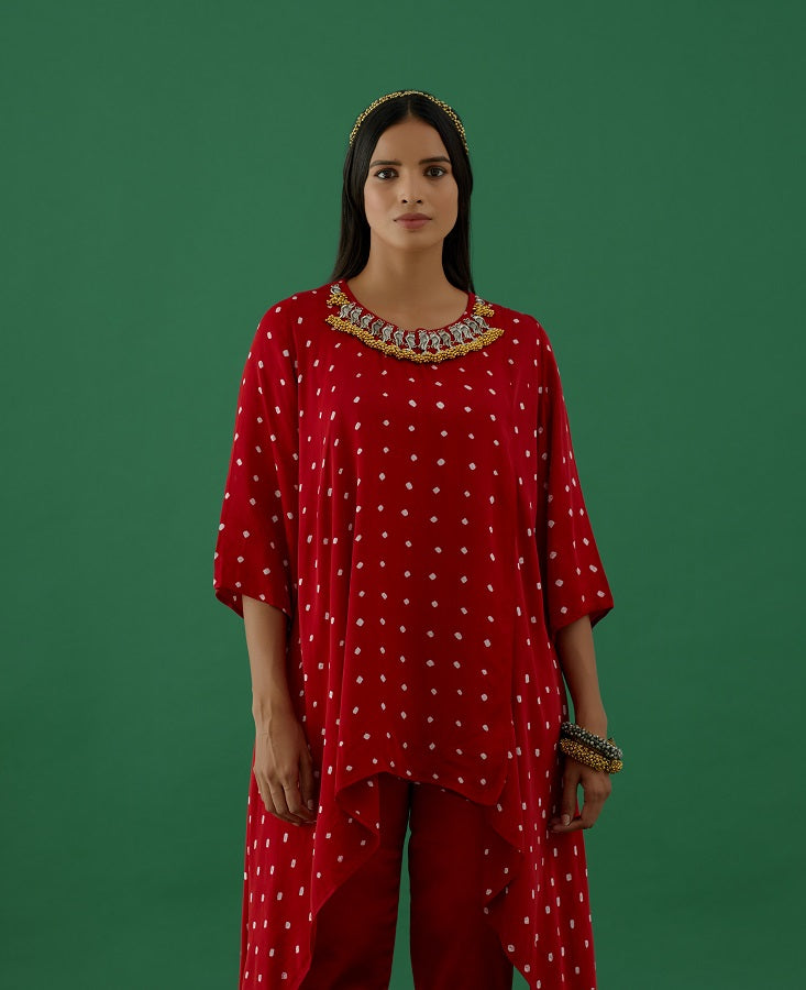 Vishakha - Red Co-ords Set - 5elements