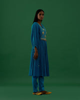 Trishika - Turqouise kurta Set - 5elements