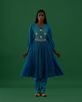 Trishika - Turqouise kurta Set - 5elements