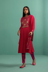 Trishika - Fushia kurta Set - 5elements