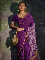 Ambika - Purple Saree - 5elements