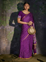 Ambika - Purple Saree - 5elements