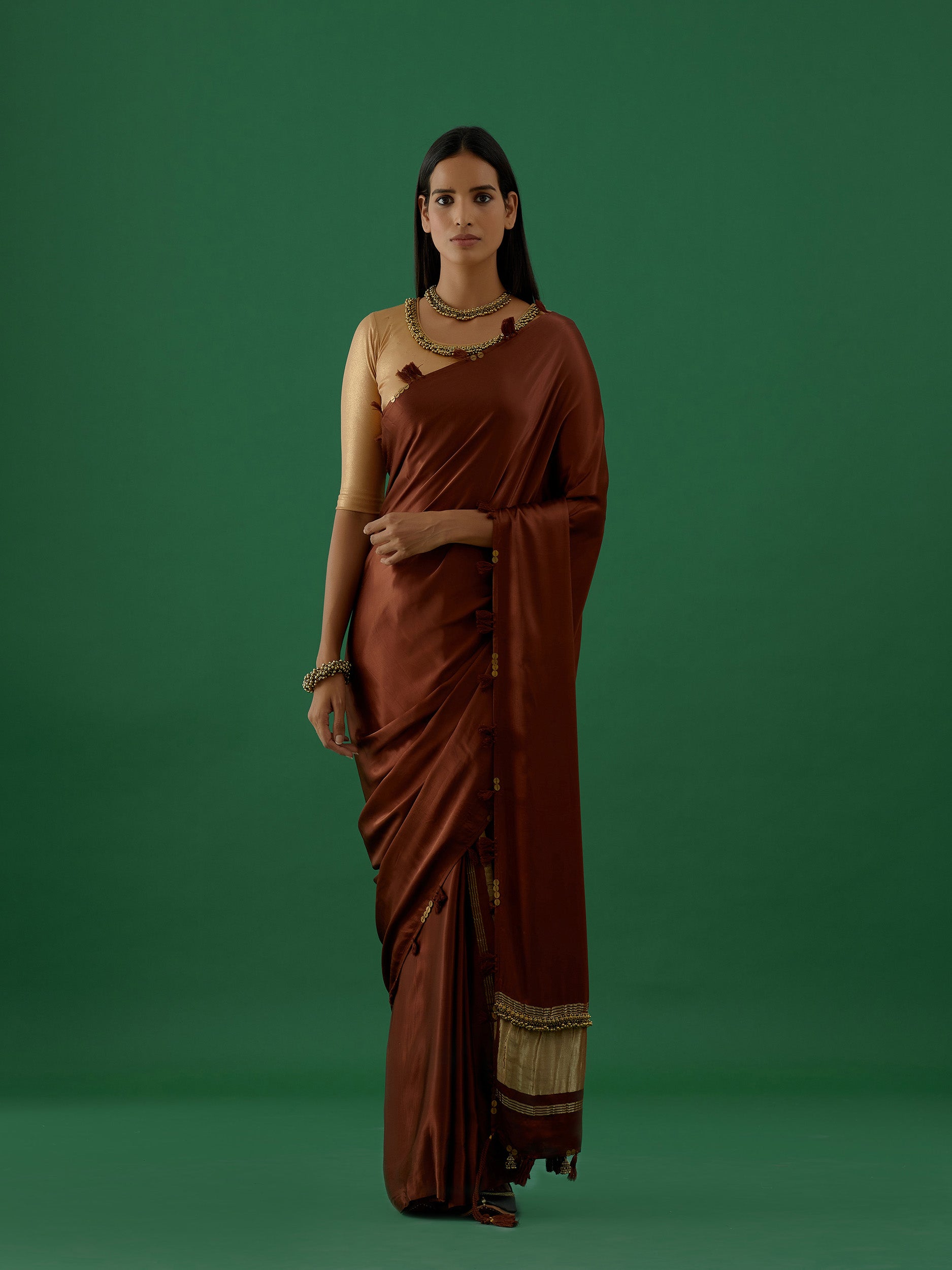 Karya - Brown Saree - 5elements