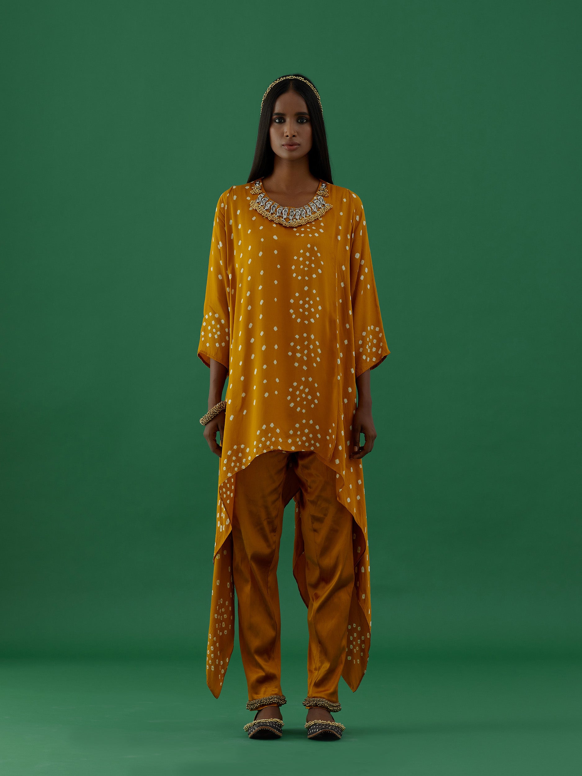 Vishakha - Mustard Co-ords Set - 5elements