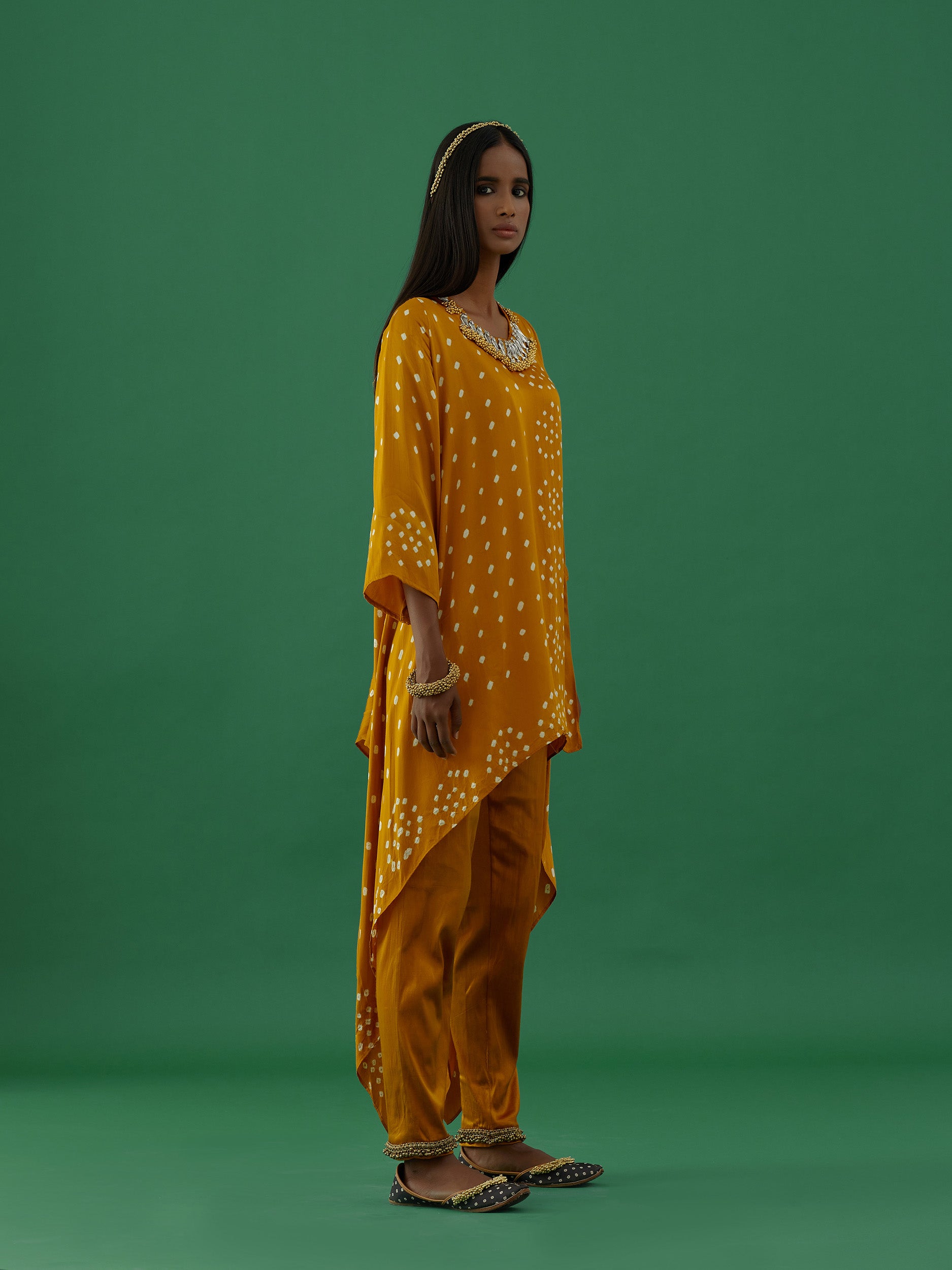Vishakha - Mustard Co-ords Set - 5elements