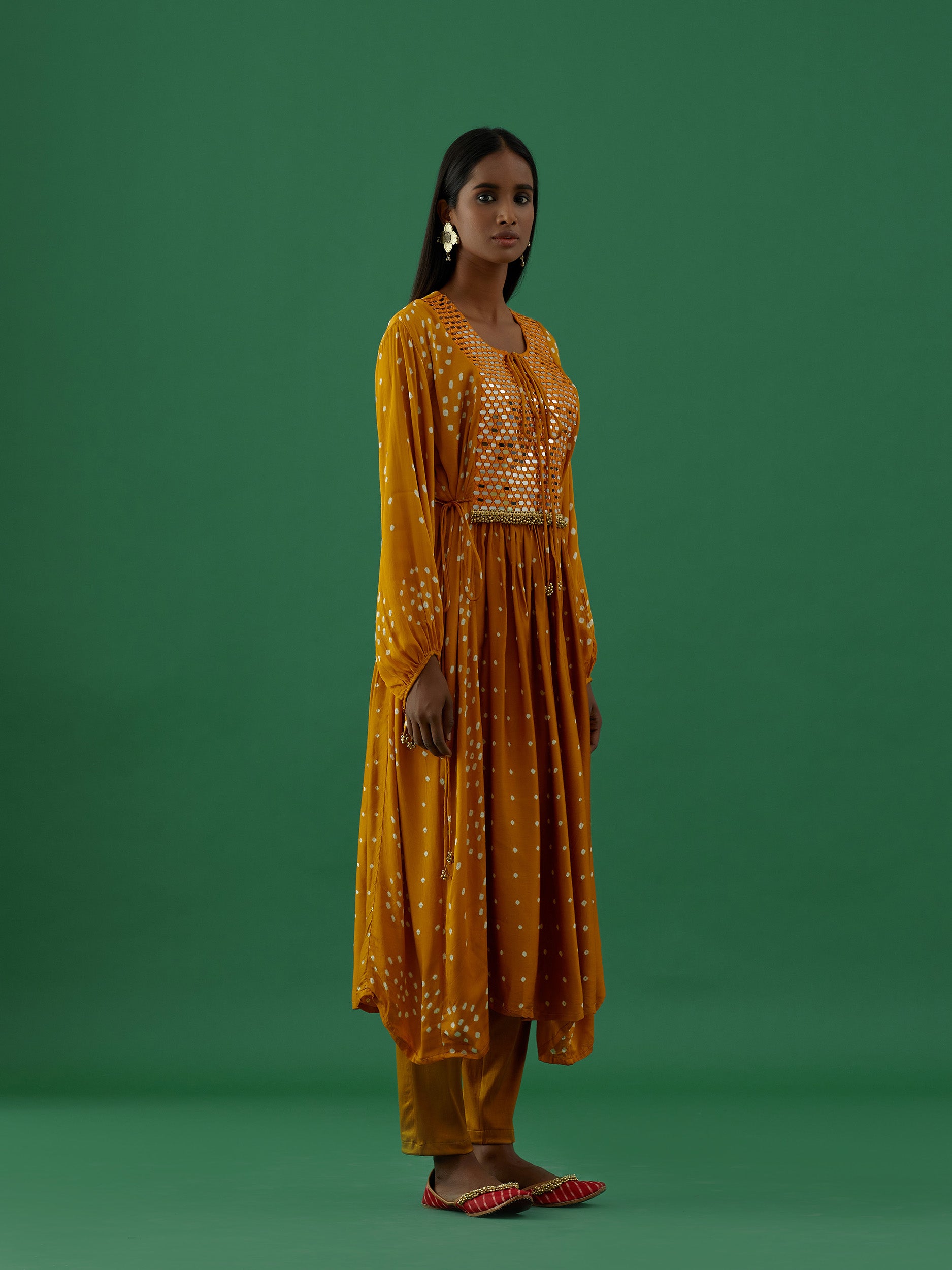 Vrinda - Mustard kurta Set - 5elements
