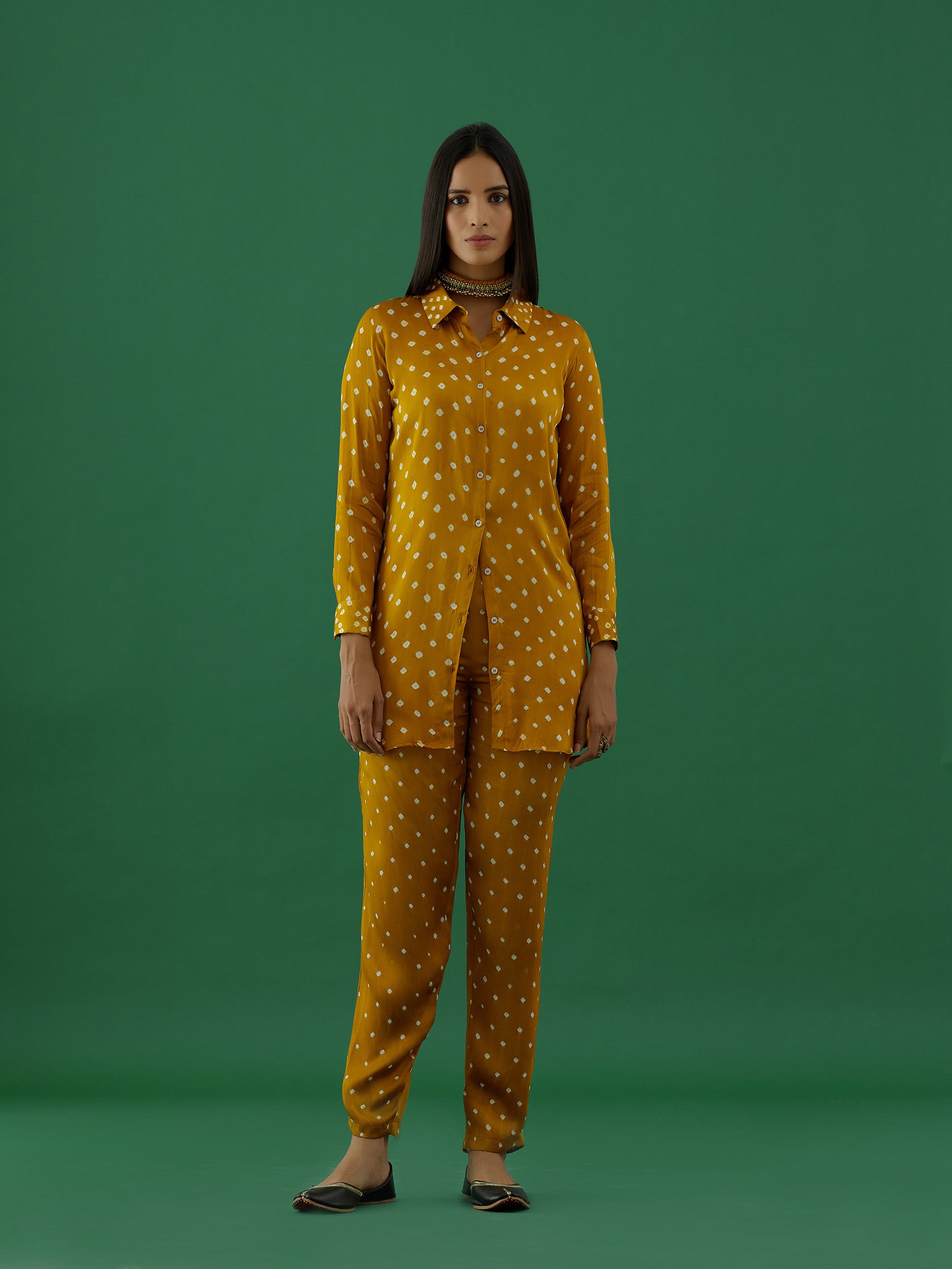 Apurva - Mustard Co-ords Set - 5elements